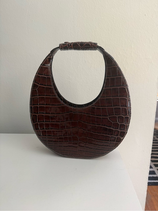 STAUD Handbags - STAUD Brown Croc Moon Bag